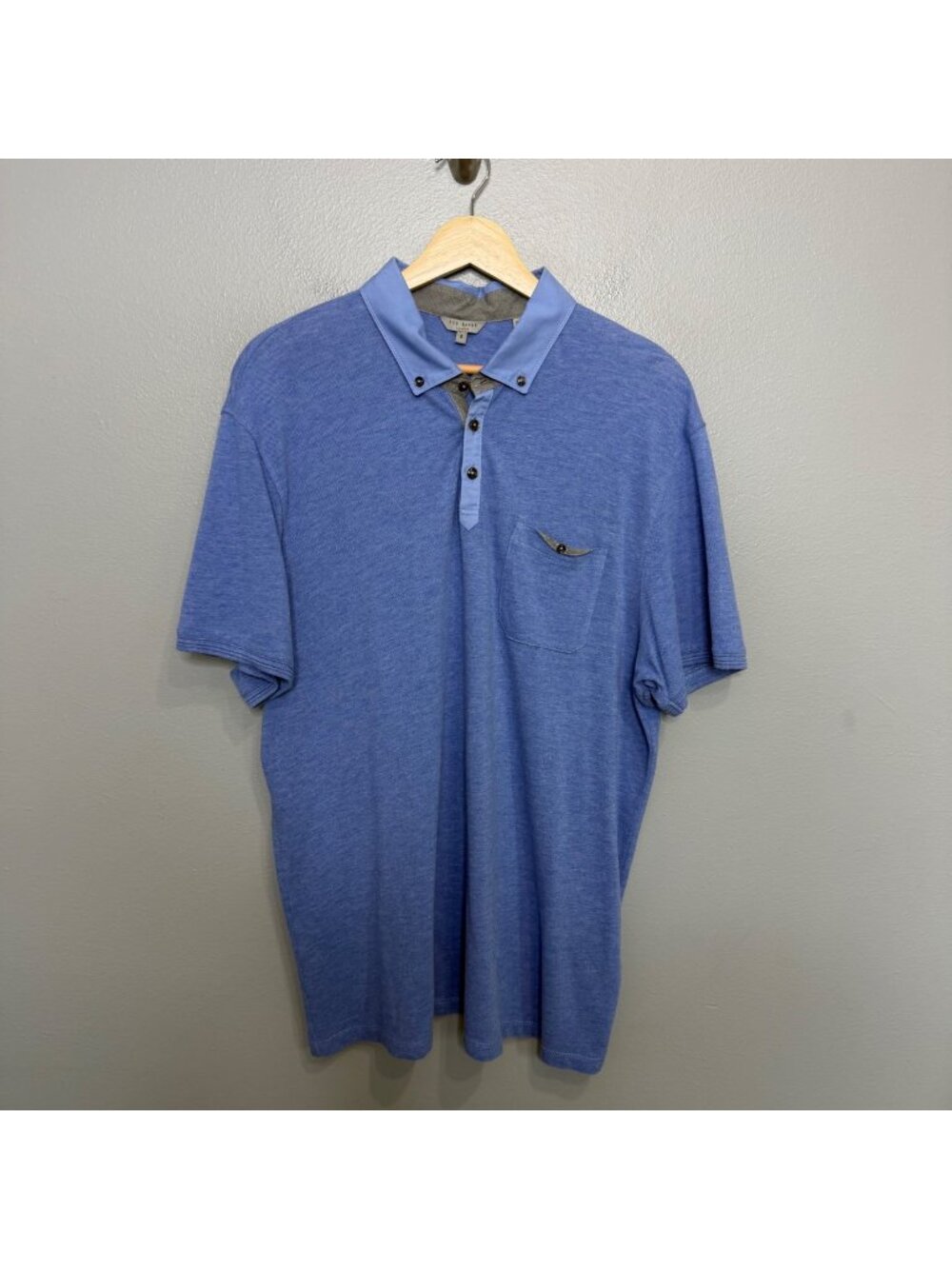 TED BAKER blue ovaskep pique polo shirt size 6 or US 2XL
